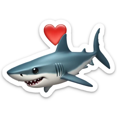 Shark with a heart sticker
