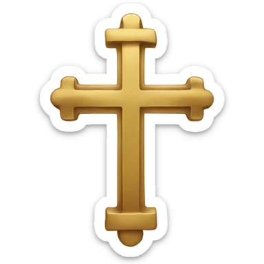 A golden cross sticker