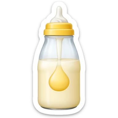 baby Milk bottle yellow sticker