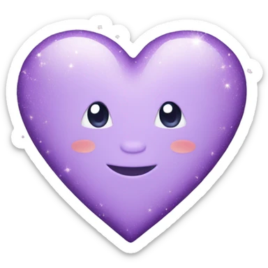 Light purple heart with sparkles sticker