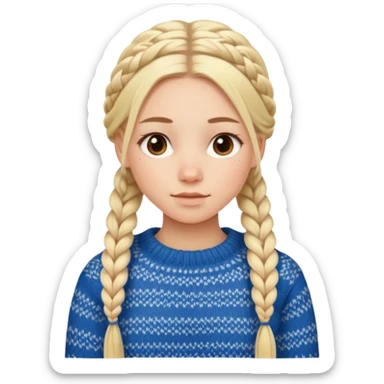 scandinavian girl with scandinavian clothes sticker