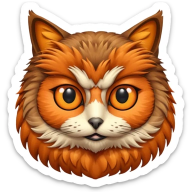 A cat's head and a owls body sticker