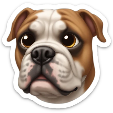 Buldog frances, trompa y ojos negros cara y orejas marrones sticker