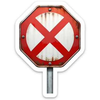 broken stop sign sticker