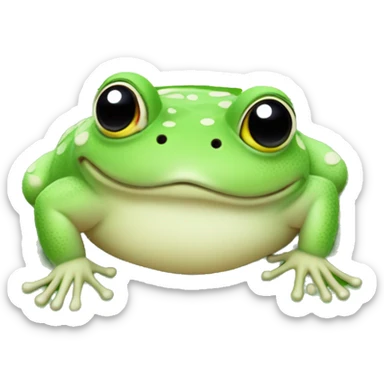 Chubby frog laying on lily pad sticker