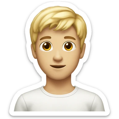 A 13 years old blond guy with brown eyes, short hairs sticker