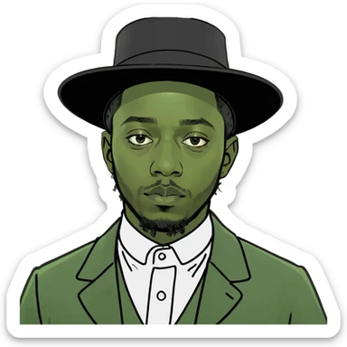 kendrick lamar as an amish man sticker