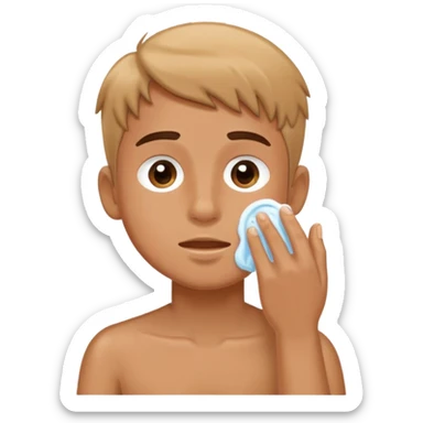 boy washing face sticker