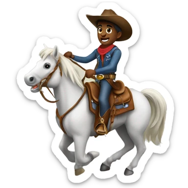 Cowboy riding horse sticker
