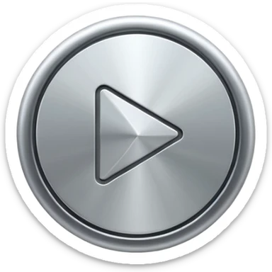 play button silver sticker