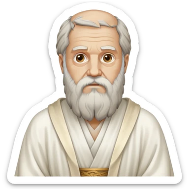 Plato with beard and classical robe inspired by Raffaello's School of Athens sticker
