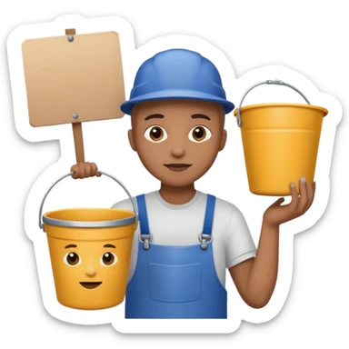 Poster Paster + bucket, Street Artist. sticker