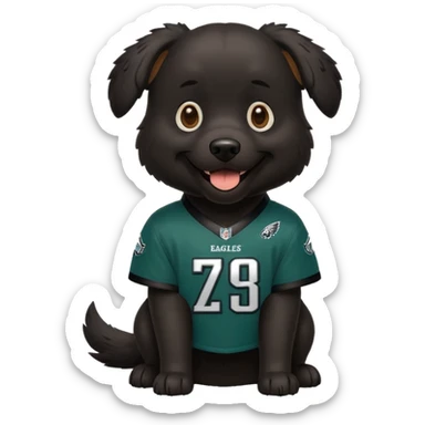 Chunky Black dog wear Philadelphia eagles  sticker