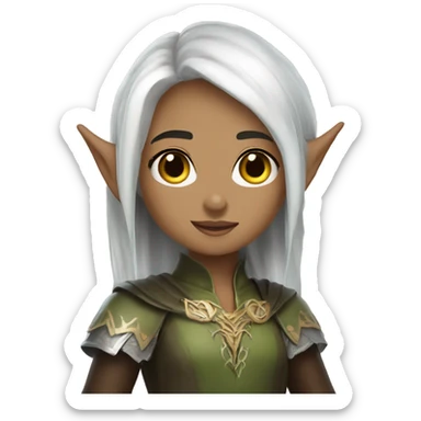 Lord of the rings beautiful elf girl black hair sticker