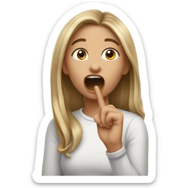 girl biting her finger in a nervously flirty way sticker