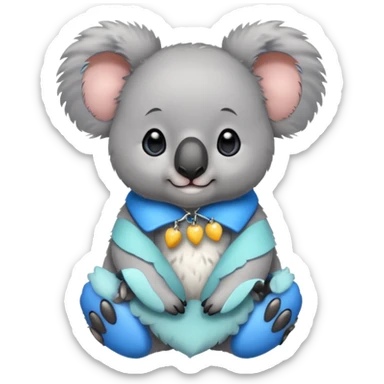 Koala with blue earrings sticker