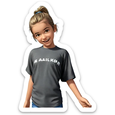 smiling girl at the beach sticker