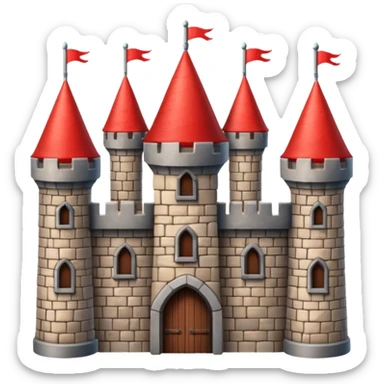 castle turrets with red tops sticker