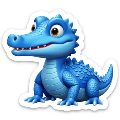 "A stylized, high-detail 3D render of a small, cute blue crocodile from Disney Dreamlight Valley. " sticker