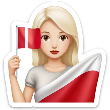 woman with polish flag sticker