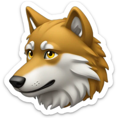 the wolf thinking about money sticker