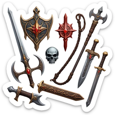 Baldur's Gate 3 iconic items and weapons sticker