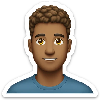 Homem de 27 anos, olhos castanhos claro, cabelo castanho claro cortado dos lados e pardo  sticker