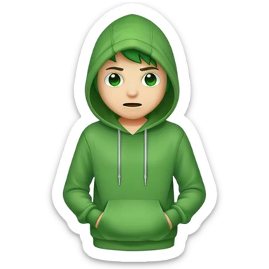 Creeper wearing a hoodie sticker