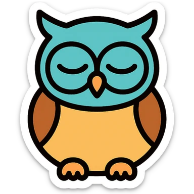 sleepy owl sticker