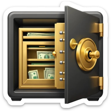 open filled cash money wifi vault sticker