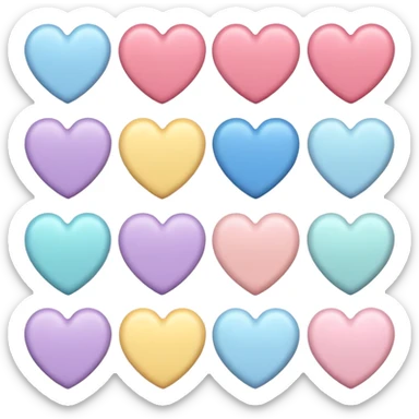 pastel colored heart emojis sticker