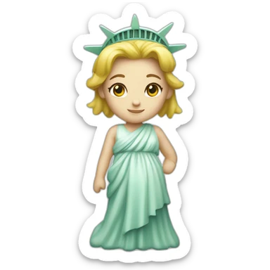 cute white girl statue of liberty sticker