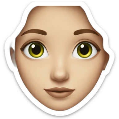 One white girl with long wavy brown hair and dark greeneyes sticker