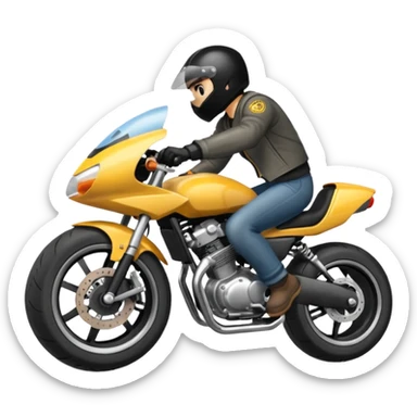 Motorcycle wheelie sticker