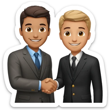 Mechanic and gentleman shaking hands sticker