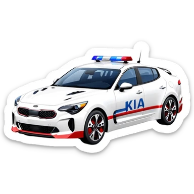 Police Car - Kia Stinger (Model Year: 2018) (Iconic Colour: White with blue and red markings) sticker