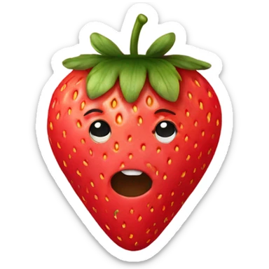 Strawberry shaped like a heart  sticker