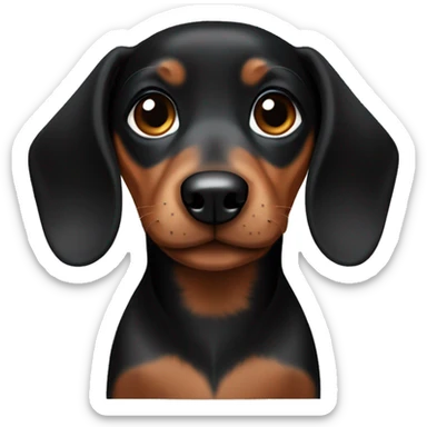 Black and brown dachshund puppy sticker
