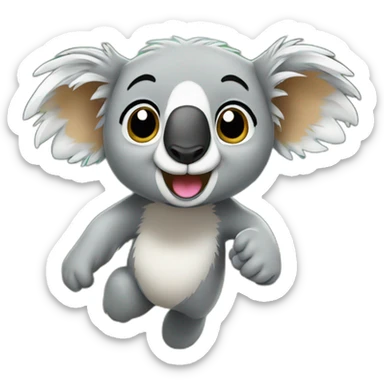koala running in the raing sticker