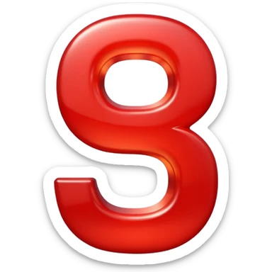 A 3D number 3 in a movie theater setting, shiny red surface; bright spotlights from above; cinematic glow with subtle haze; glossy, premium Hollywood countdown look; centered composition. sticker