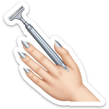 Razor blade lodged under a fingernail. sticker