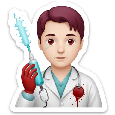 A victorian surgeon using a carbolic spray and wearing a gown sticker