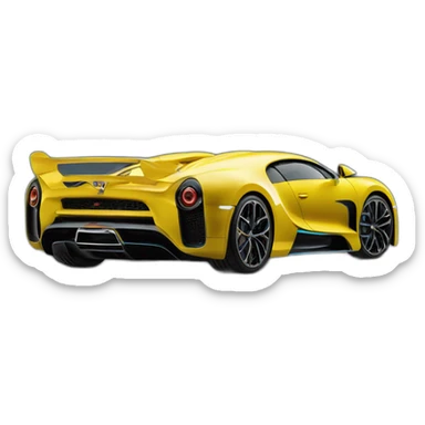 Bugatti divo jaune dans un camion sticker