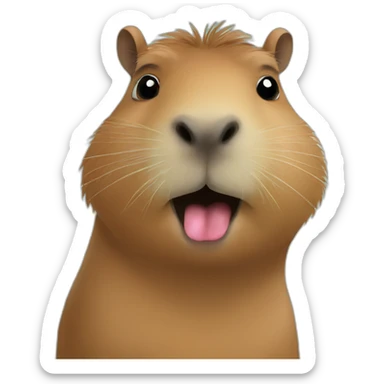 capybara giving kisses sticker