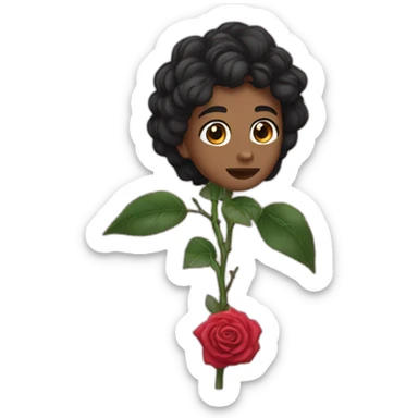 Rose black piba sticker