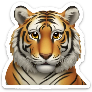 A tiger eating Wendy’s sticker