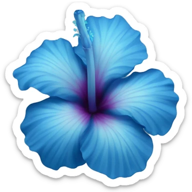 blue hibiscus flower with shades of blue  sticker