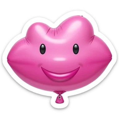 pink puffy inflatable balloon vinyl lips sticker