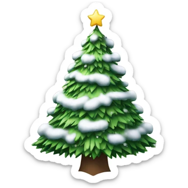 christmas tree with snow sticker