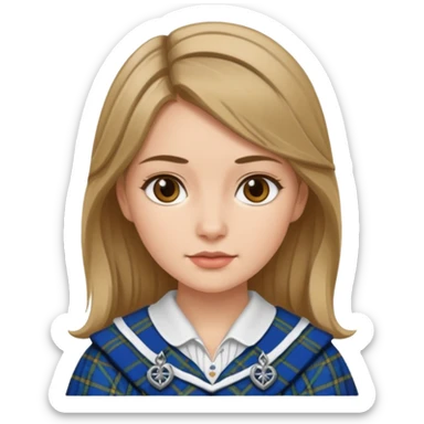 female with scottish attire and dark blonde hair sticker